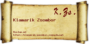 Klamarik Zsombor névjegykártya