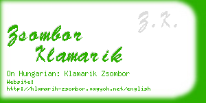 zsombor klamarik business card